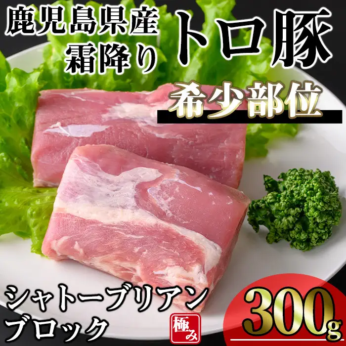 鹿児島県産 霜降り トロ豚 豚肉 希少部位 極み シャトーブリアン(300g)【KNOT】 A624