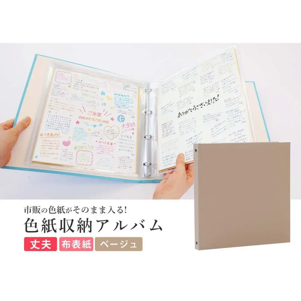 色紙 収納 ファイル 市販の色紙がそのまま収納できるファイル ベージュ