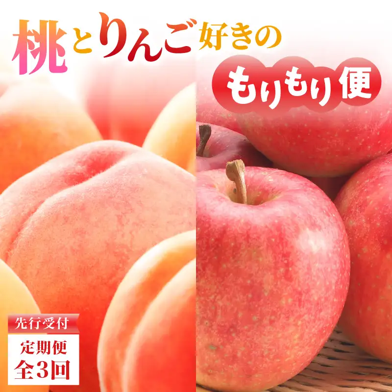 ≪先行受付≫【2026度年発送】桃とりんご好きのもりもり便【定期便全３回】 060-T04