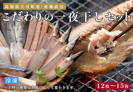 一夜干しセット 12枚〜15枚 天日塩 無添加 干物 詰め合わせ 冷凍便  海鮮セット 焼くだけ簡単