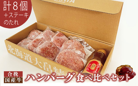 大畠精肉店のハンバーグ食べ比べセット計８個+ステーキのたれ【1301903】