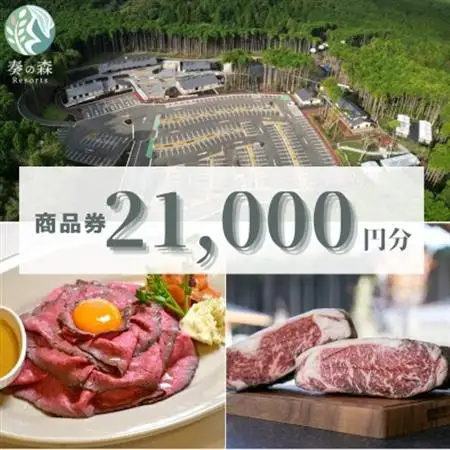 静岡県伊東市【奏の森リゾート】奏の森ResortsのAGEDでも使える商品券21,000円分_旅行券・チケット 食事券  _【1571050】