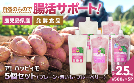 2825 ア！ハッピィモ5個セット（プレーン・紫いも・ブルーベリー） KN113-001-05 菓子 さつまいも 野菜