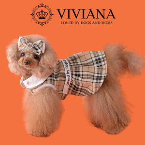 犬 服 ドッグウェア「VIVIANA」チェックワンピース（Brown）|犬用 服 ペット犬 ドッグ ペット用品 愛犬 ファッション 秦野 神奈川