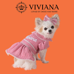犬 服 ドッグウェア「VIVIANA」パフスリーブワンピース（Pink）|犬用 服 ペット犬 ドッグ ペット用品 愛犬 ファッション 秦野 神奈川