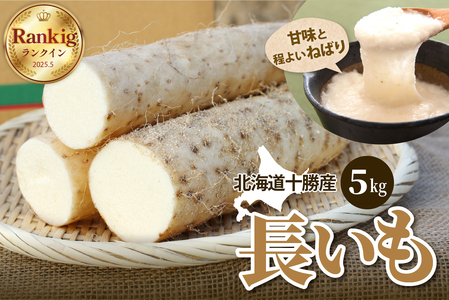 北海道十勝芽室町 ファーム・ミリオンの長芋【土付き】 5kg　長芋 長いも  とろろ 芋 北海道 十勝 芽室町 送料無料 お取り寄せ me016-012c