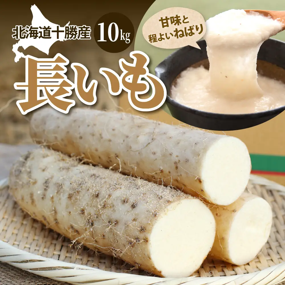 北海道十勝芽室町 ファーム・ミリオンの長芋【土付き】　10㎏　長芋 長いも  とろろ 芋 北海道 十勝 芽室町 送料無料 お取り寄せ me016-013c