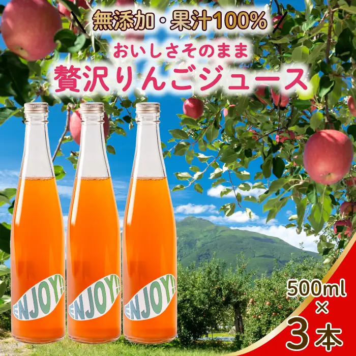 【無添加】【果汁100％】りんごジュース3本セット リンゴジュース 瓶 ビン ストレート 国産 砂糖不使用 059019