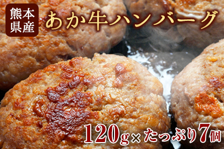あか牛ハンバーグ 熊本産あか牛を使用した贅沢ハンバーグたっぷり7個入り 熊本あか牛 赤牛 あかうし《7-14日以内に出荷予定(土日祝除く)》