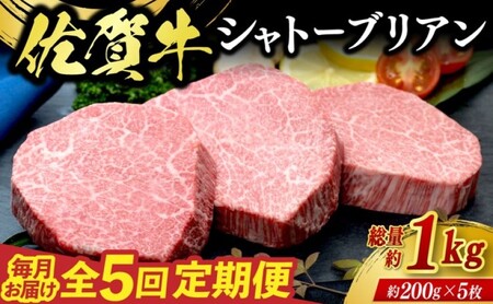 定期便 5回 佐賀牛 シャトーブリアン 1kg 毎月コース 牛肉 ※配送不可：北海道、沖縄、離島