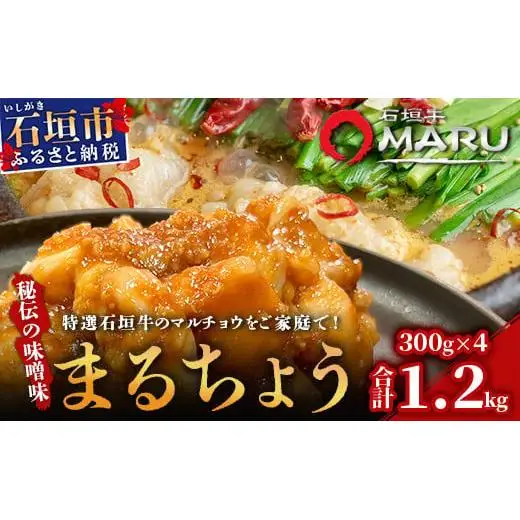 石垣牛 マルチョウ 味噌味 300g×4パック