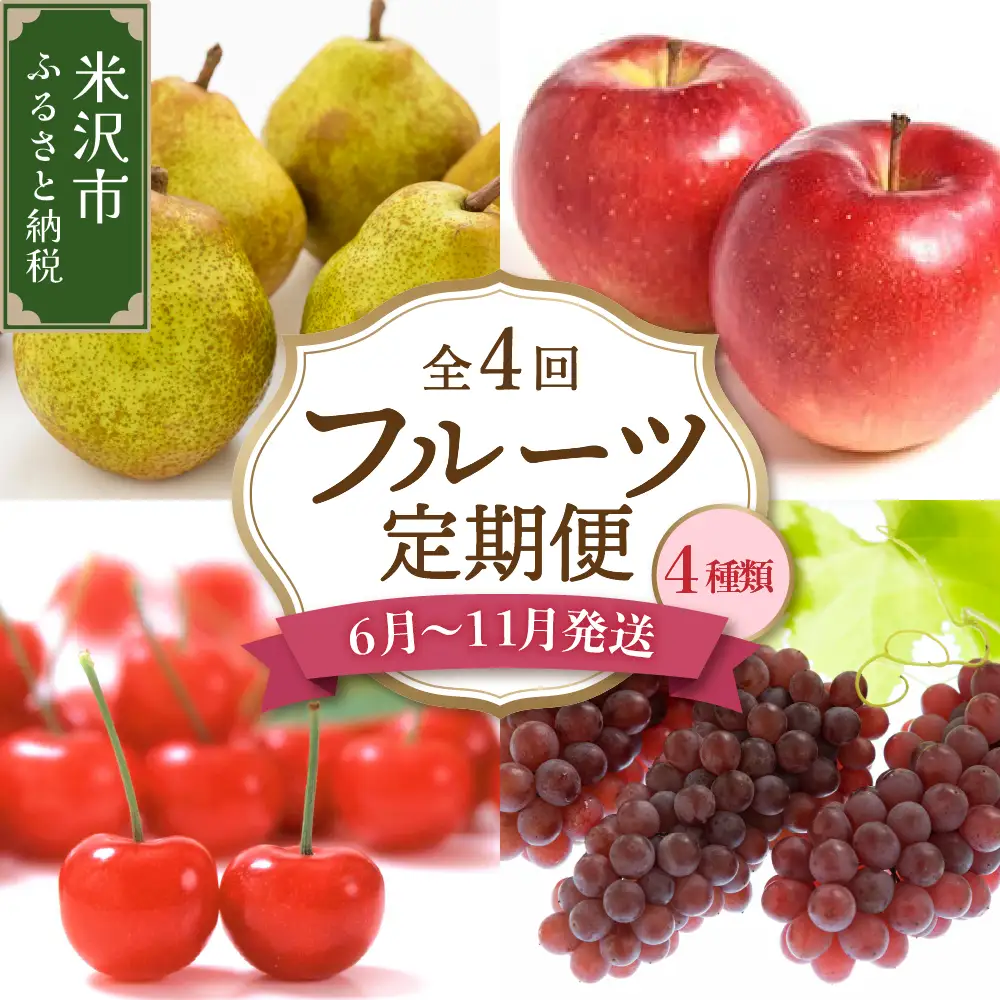 【先行予約】定期便 令和8年産 旬のフルーツ 4回 定期便 山形 果物