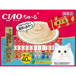 猫用おやつ　いなば CIAO チャオ ちゅ～る・シーフードバラエティ320本 （14ｇ40ｘ8袋）セット（ キャットフード  ペットフード   ）静岡市