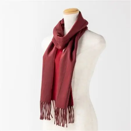 ペンシルストライプ　カシミヤ100%マフラー　(ダークワイン・ブラック×レッド)_装飾品・工芸品 マフラー・手袋 服飾小物 _【1583672】