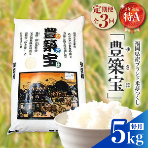 【定期便】福岡県産ブランド米　夢つくし「豊築宝(ゆきほ)」5kg×3回 _06TCA-002