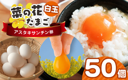 【2週間以内発送】白玉アスタキサンチン卵 50個｜菜の花エッグ 自社農場 すぐ発送 常温 抗酸化 健康 卵かけご飯 ギフト 君津養鶏場直送｜千葉県 君津市