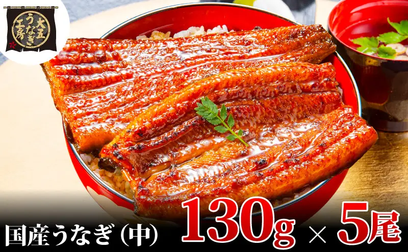うなぎ蒲焼 130g×5尾(650g) うなぎ ウナギ 鰻 蒲焼 蒲焼き冷凍 国産 大五 大五通商 静岡 島田市