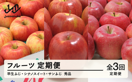 【先行予約】【定期便】りんご 食べ比べ 定期便 2026年産 令和8年産 全3回 林檎 リンゴ 早生ふじ シナノスイート サンふじ フルーツ 令和8年産 果物 tf-ft3ri ※沖縄・離島への配送不可