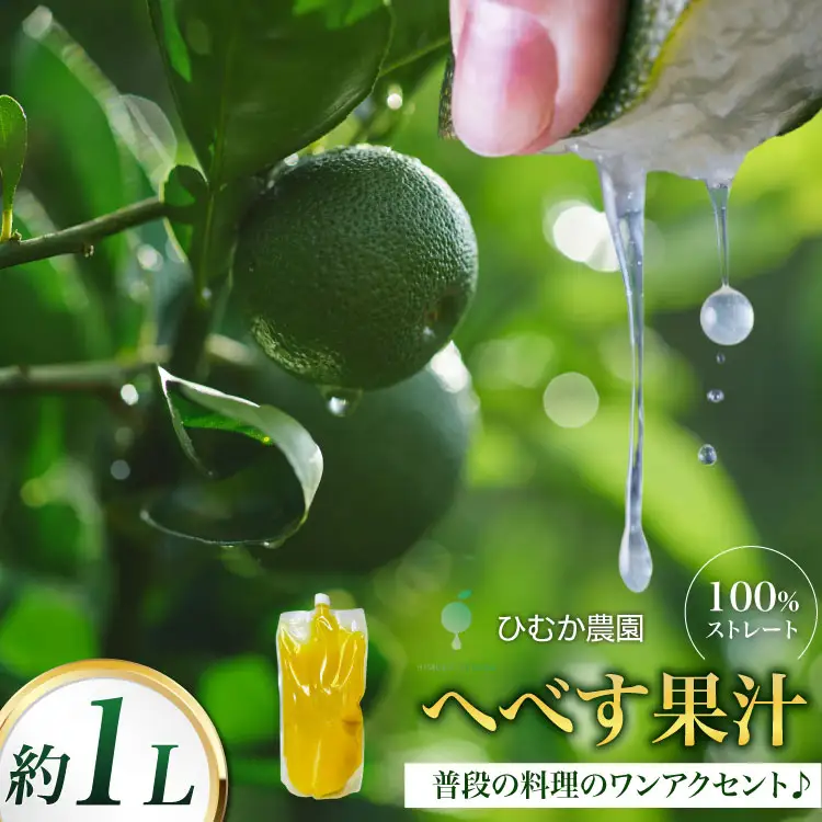 へべす 果汁 宮崎 100%ストレート へべす果汁 1L [ひむか農園 宮崎県 日向市 452061153]