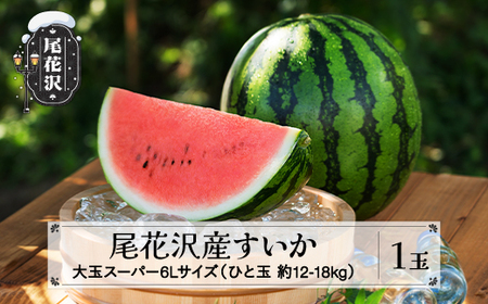 スイカ 尾花沢産すいか スーパー6Lサイズ 約12~18kg×1玉 令和8年産 nk-sus6x1