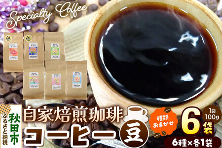 コーヒー 自家焙煎珈琲 豆 100g×おまかせ6種セット 計600g スペシャリティコーヒー