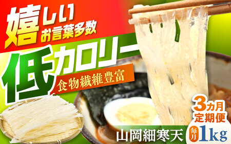 【3回定期便】山岡細寒天 計1kg（500g×2袋） / 恵那市 / 岐阜県寒天水産工業組合 [AUBD010]