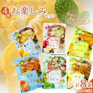 やわらかドライフルーツ（国産原料）中袋  4種×2袋お楽しみセット ｜ドライフルーツ