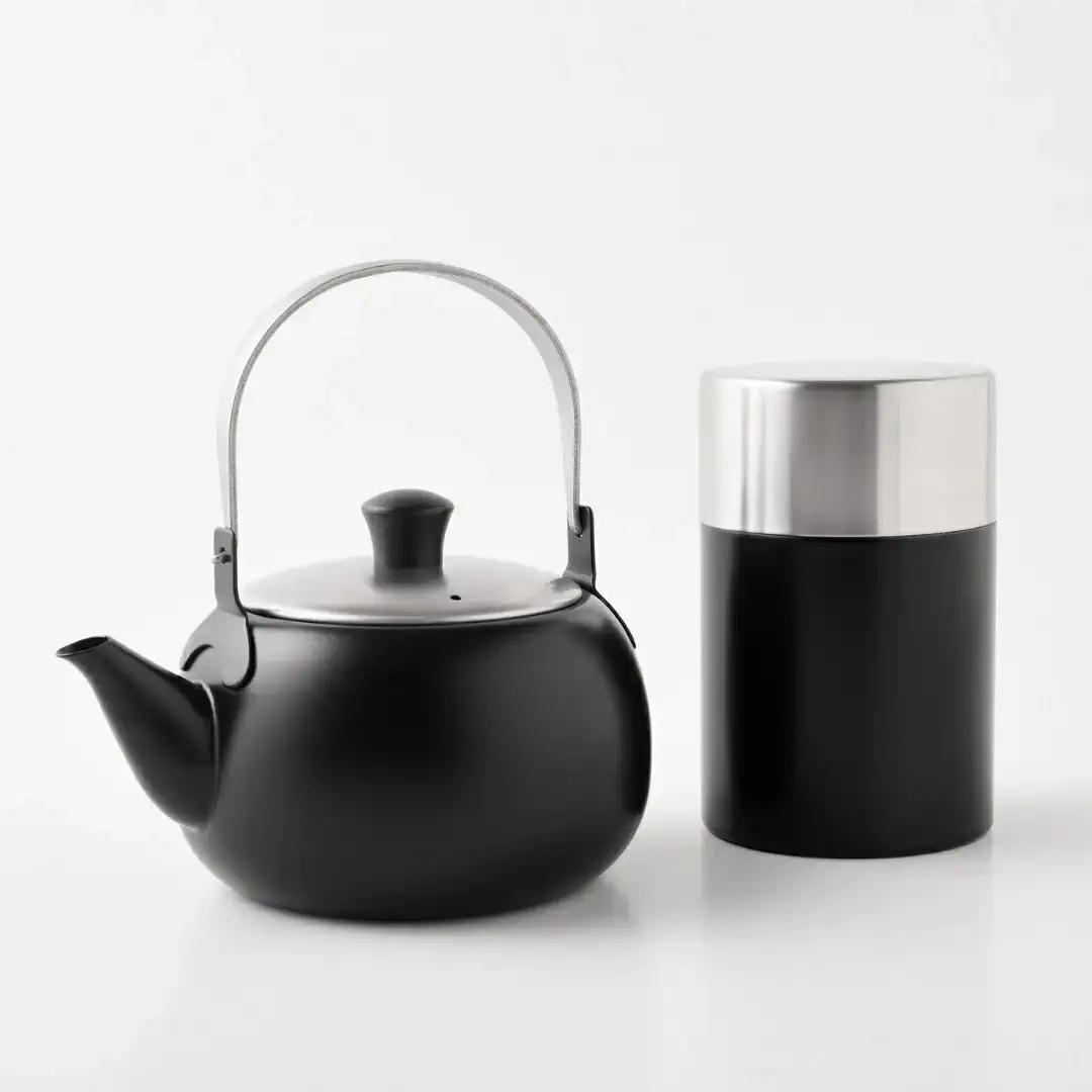 急須(吊り手) 500ml ブライト & ブラック 茶づつ大 お茶 ステンレス製 アーネスト 燕三条製 キッチン用品 調理器具【019S091】