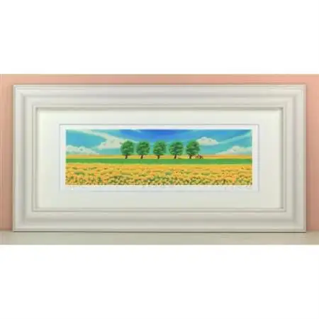 栗乃木ハルミ版画額装品「菜の花畑4」【1228962】