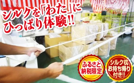 繭（まゆ）がシルク製品となる工程を体験！「シルク引っ張り体験」〈シルクが入った枕のお土産付き〉 F20E-285