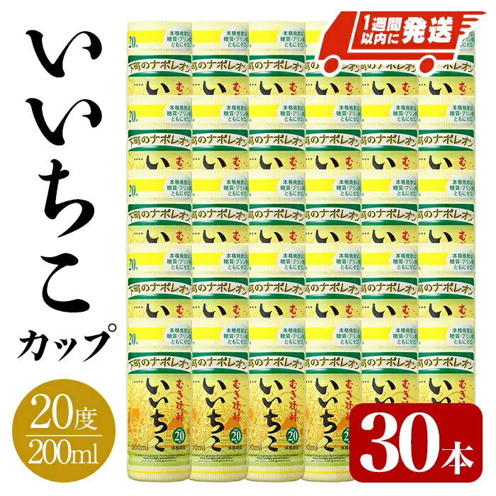 いいちこ カップ 20度(計6L・200ml×30本) 酒 お酒 むぎ焼酎 麦焼酎 常温 いいちこ 三和酒類 カップ【107305700】【時枝酒店】