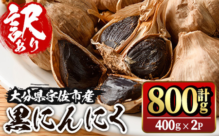 ＜訳あり・不揃い＞活力 黒にんにく(計800g・400g×2P) にんにく ニンニク 野菜【116600100】【シイズンドアグリ】