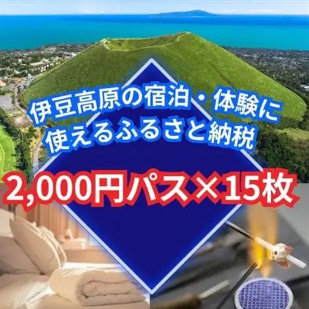 【伊豆高原】＼温泉・宿泊・体験に!/2,000円パス15枚セット_旅行券・チケット   _【1543318】