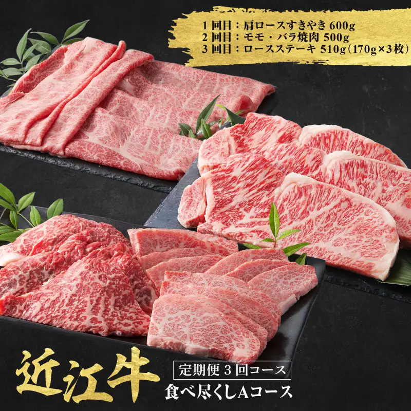 近江牛 定期便 3回 食べ尽くし Aコース / だいきち 大吉畜産