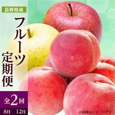 【発送月固定定期便】2026年発送 長野の果物 桃+りんご詰め合わせ全2回【配送不可地域：離島】【4063519】
