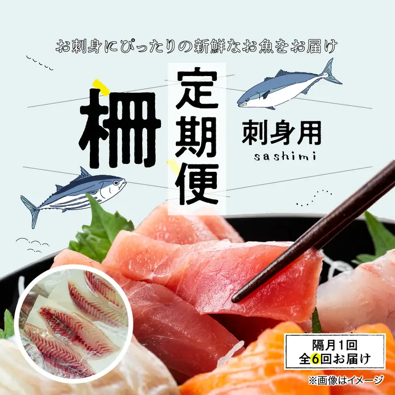 S121-T02_【隔月　6回お届け】天草天然鮮魚を直送　お刺身用柵定期便
