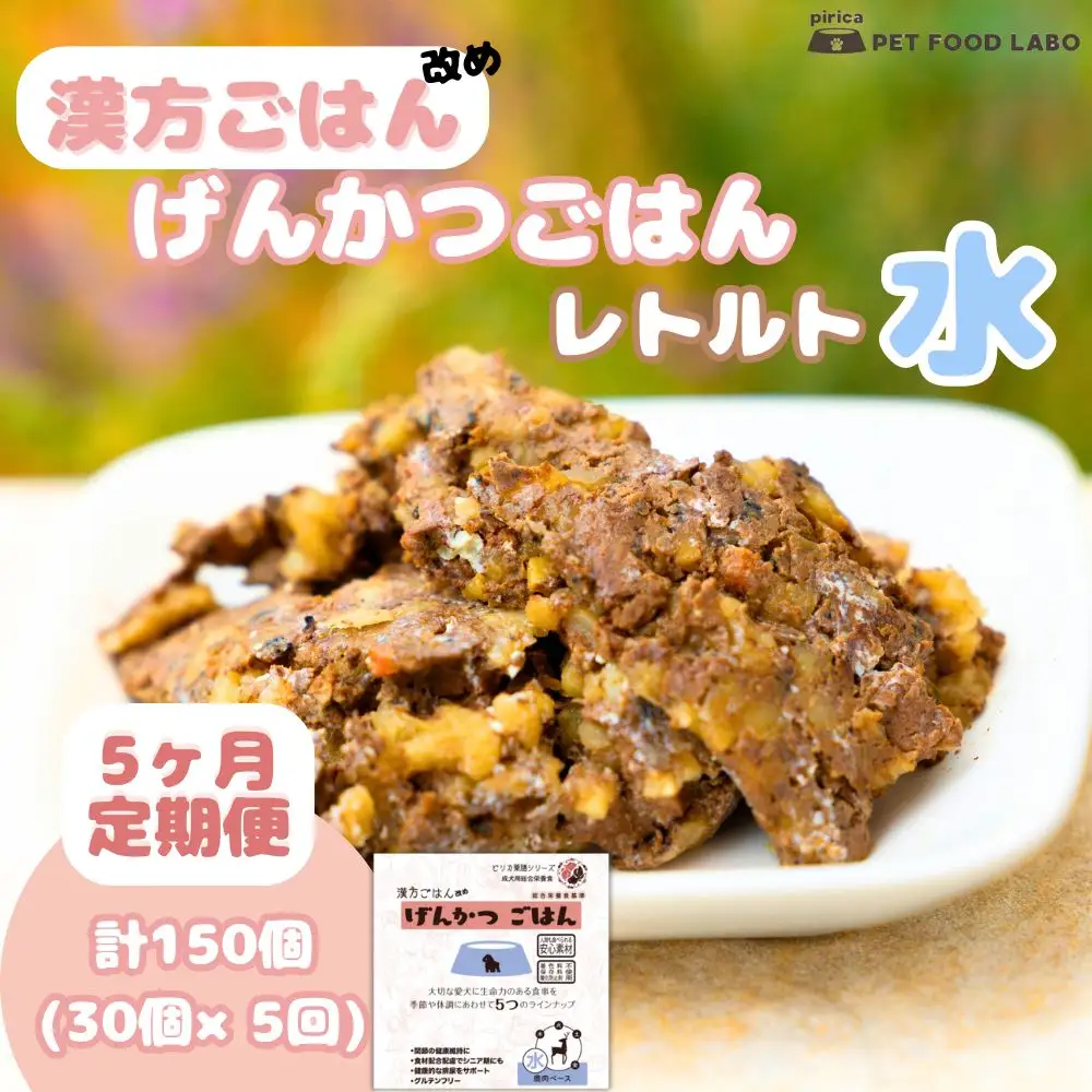 【定期便】漢方ごはん改めげんかつごはんレトルト『水』30個（30個×5回）