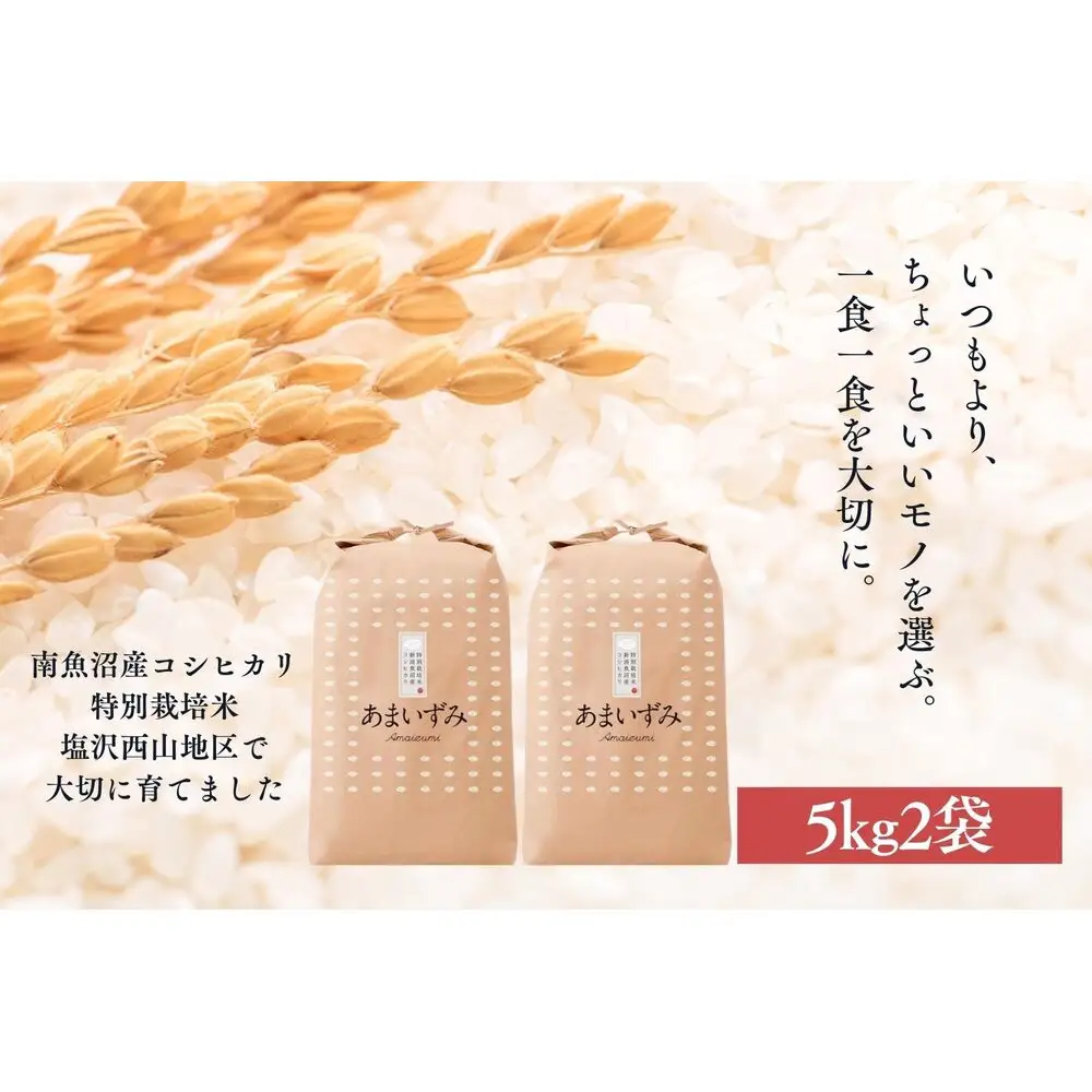 【令和8年産　新米予約】【玄米】令和8年度産 あまいずみ 南魚沼産コシヒカリ 5kg×2袋【銘柄米 ブランド米 玄米 こしひかり コシヒカリ 魚沼産 新潟米 産地直送 お米 米】【2026年10月上旬より1ヶ月以内に順次発送予定】