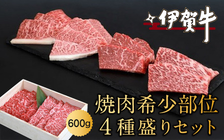 伊賀牛焼肉希少部位４種盛りセット　600ｇ【nzst0008】