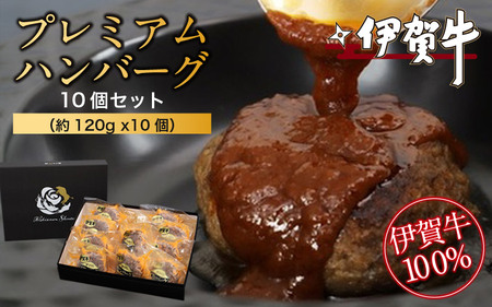 伊賀牛100％プレミアムハンバーグ10個セット（約120g x10個）【nzst0020】