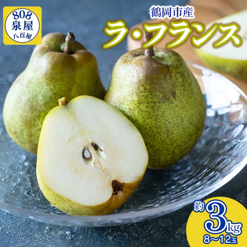 【令和8年産先行予約】鶴岡市産 ラ・フランス（洋梨） 約3kg（8～12玉）　K-822　泉屋商店