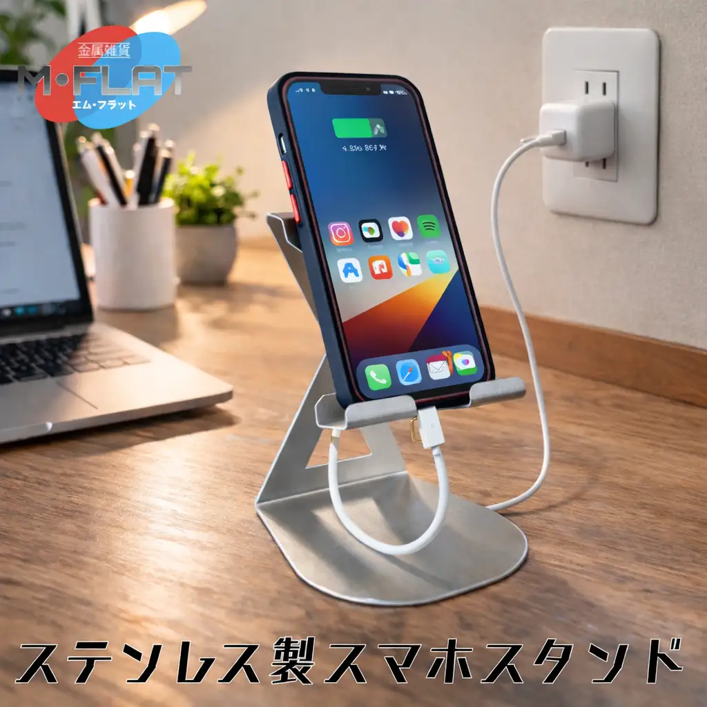 ステンレス製スマホスタンド～シンプルな美しさ、確かな安定感～｜スマホスタンド 携帯スタンド 岐阜 瑞穂市