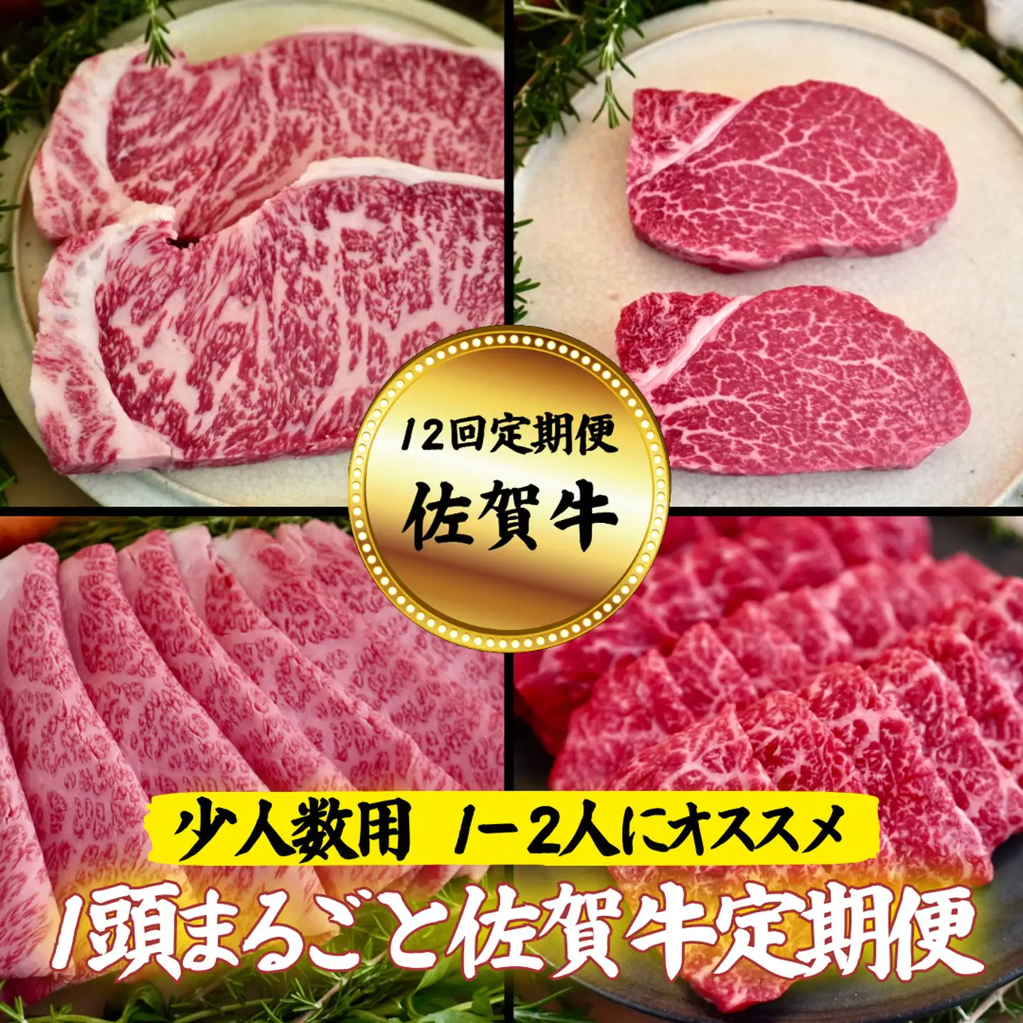 【定期便12回】【少人数用】1頭まるごと佐賀牛定期便：C172-008