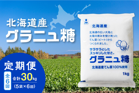 【隔月6回定期便】ホクレンのグラニュ糖1kg×5袋【 てん菜 北海道産 砂糖 お菓子 料理 調味料 ビート お取り寄せ 北海道 清水町 】_S012-0038