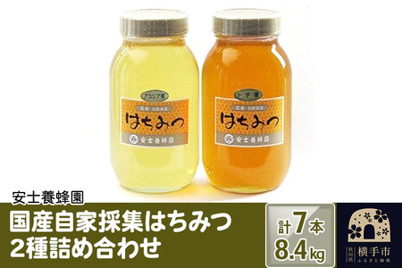 国産自家採集はちみつ2種詰め合わせ（アカシア、トチ）計7本 8.4kg