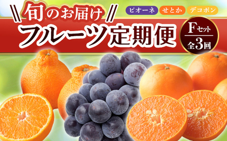 【フルーツ定期便 3回】 《ピオーネからスタート》 Fセット ピオーネ 約1.2kg せとか 約5kg デコポン 約5kg ぶどう みかん 柑橘 旬 果物 国産 香川県 フルーツ定期便 F5J-798