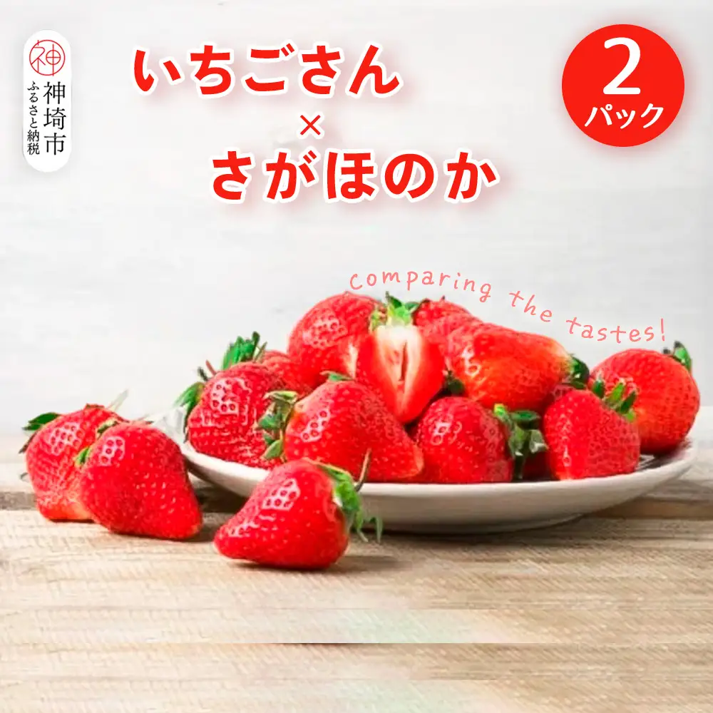 【2027年1月中旬 発送開始】いちご食べ比べ 2パック(いちごさん・さがほのか)(H116135)