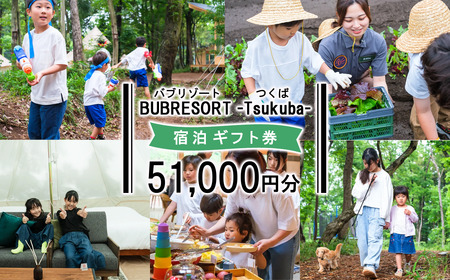 グランピング BUB RESORT Tsukuba 利用クーポン券 51,000円分 宿泊券 グランピング