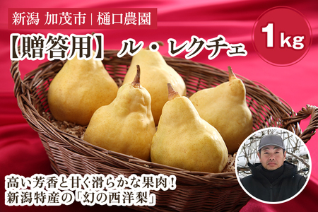 【2026年先行予約】【贈答用】西洋梨 ル・レクチェ 1kg（2～3玉）《11月下旬～順次出荷》 梨 洋梨