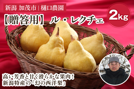 【2026年先行予約】【贈答用】西洋梨 ル・レクチェ 2kg（5～7玉）《11月下旬～順次出荷》 梨 洋梨